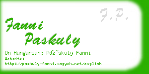 fanni paskuly business card